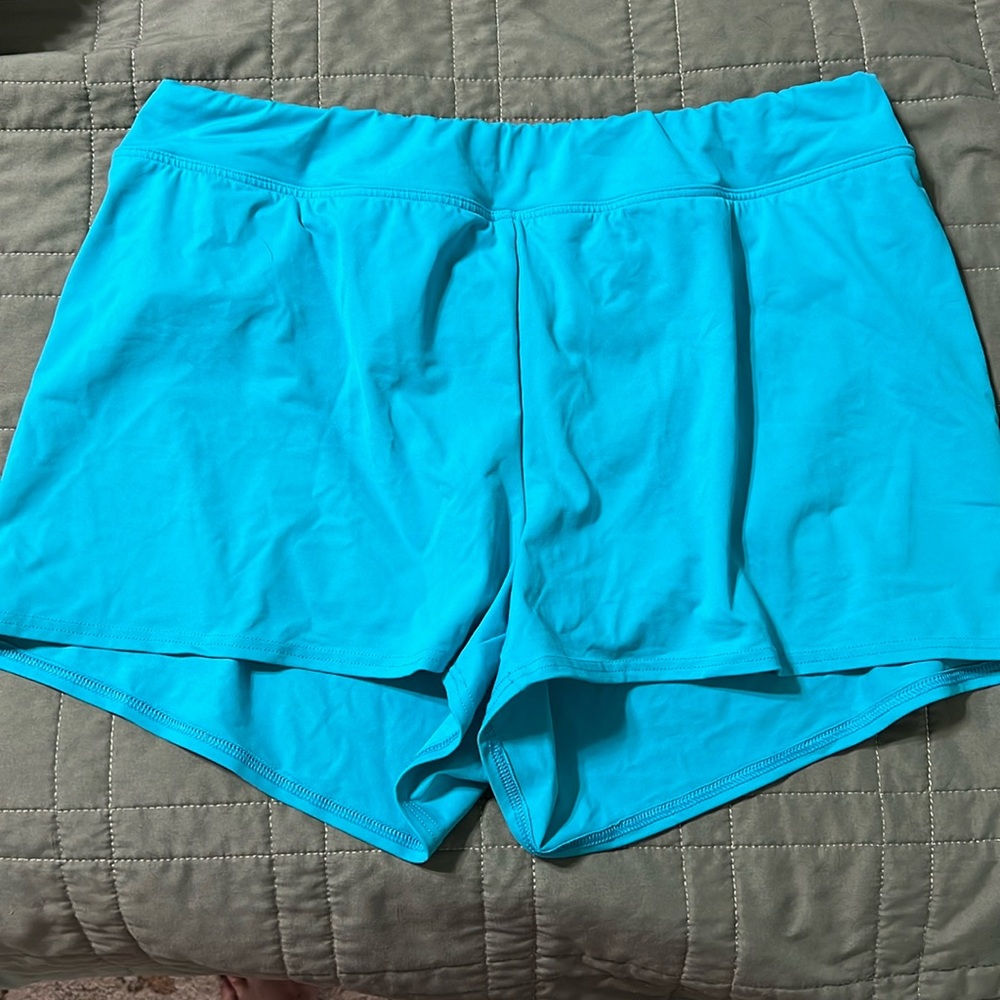 Land’s End swim shorts with built in panty.  Size 12.